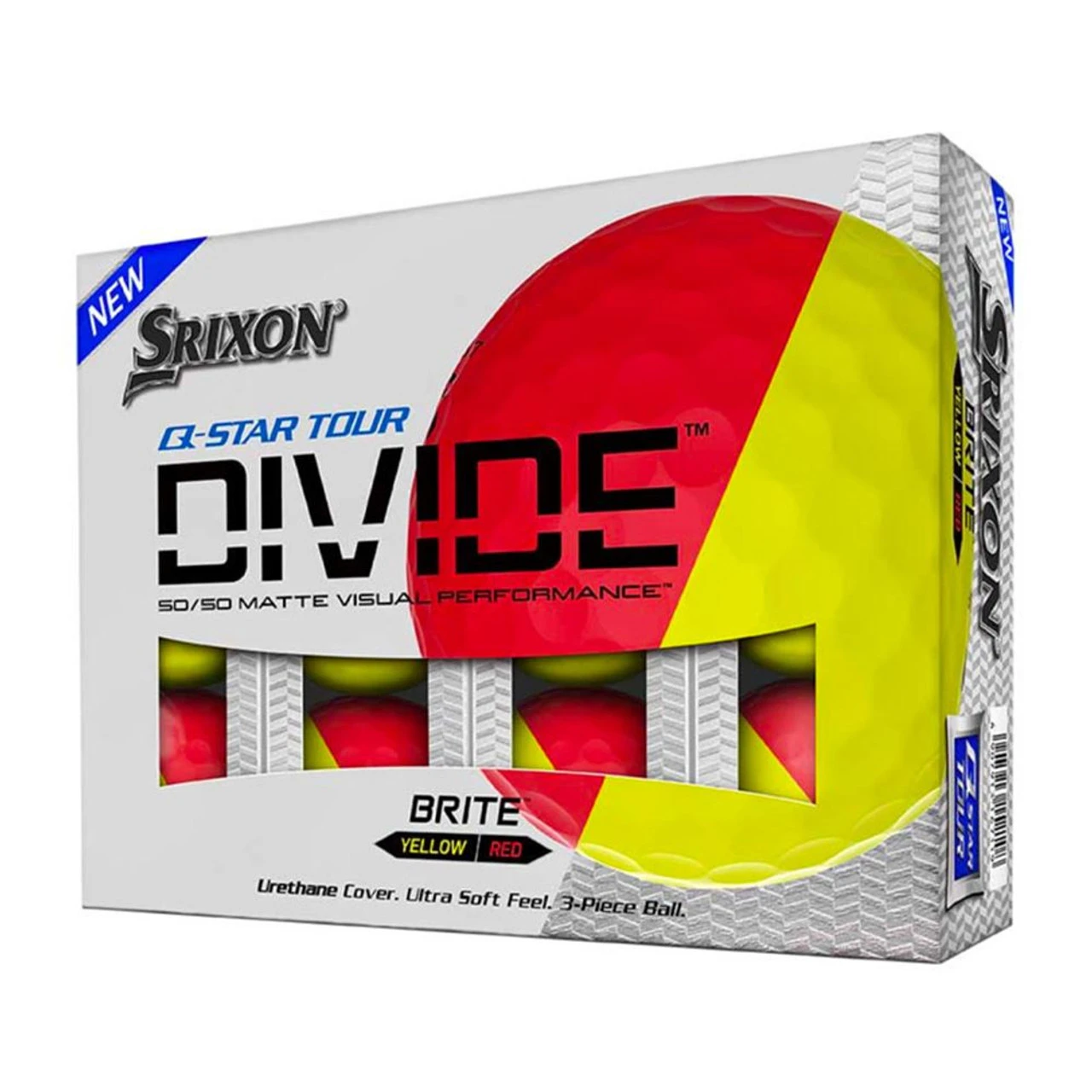 Srixon Q-Star Tour Divide Golf Balls-Red/Yel 1 Srixon Q-Star Tour Divide Golf Balls-Red/Yel
